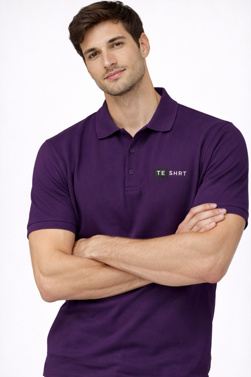 Men’s Premium Purple Polo T-Shirt | Classic Collar Short Sleeve Cotton Polo | Regular Fit Casual Wear