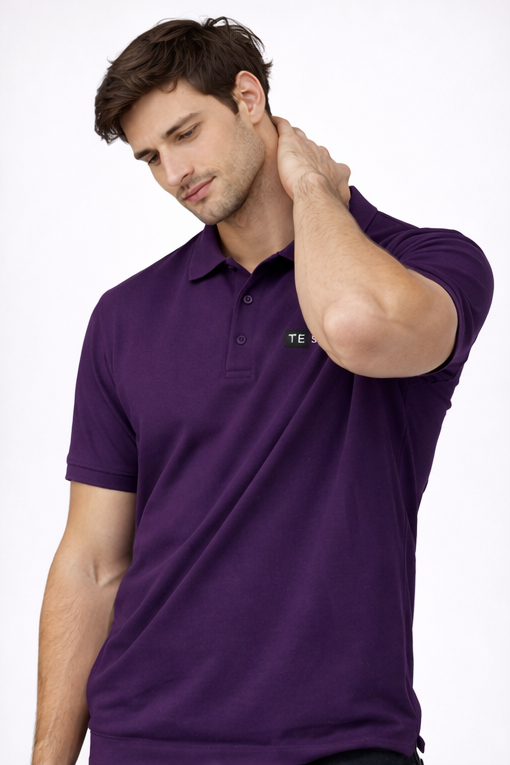 Men’s Premium Purple Polo T-Shirt | Classic Collar Short Sleeve Cotton Polo | Regular Fit Casual Wear