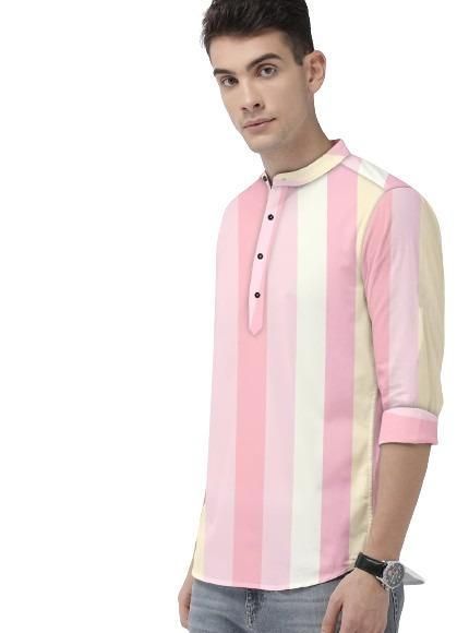 Men’s Printed Cotton Casual Shirt – Regular Fit, Spread Collar
