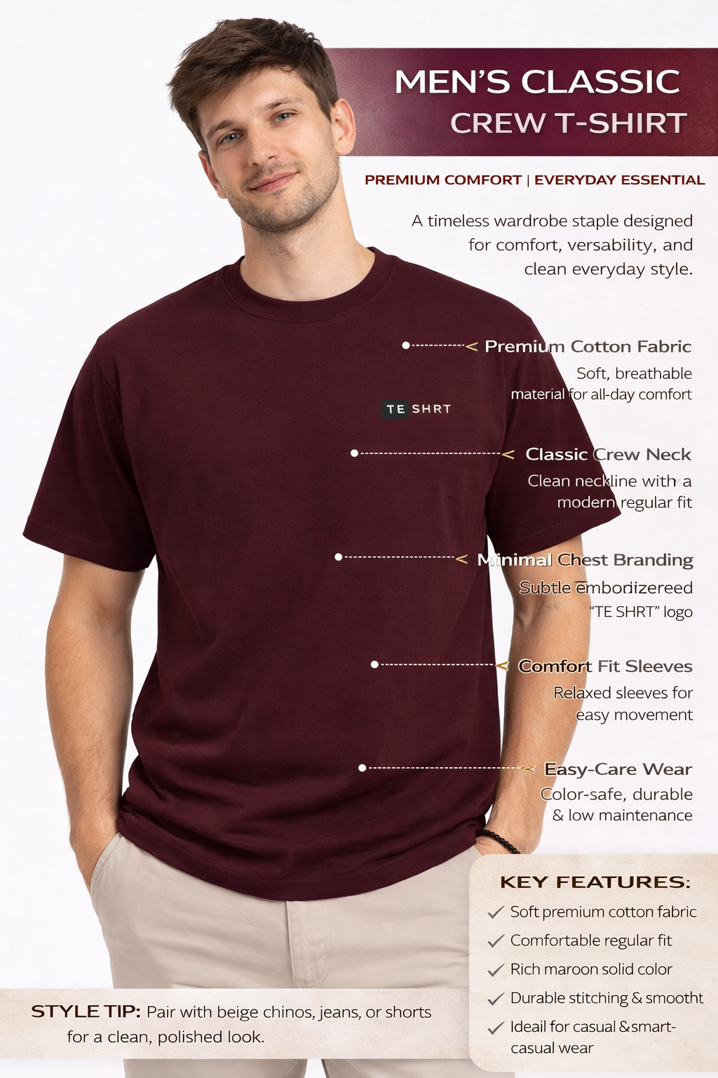 Unisex Premium Cotton T-Shirt | 180 GSM Regular Fit Everyday Essential Tee