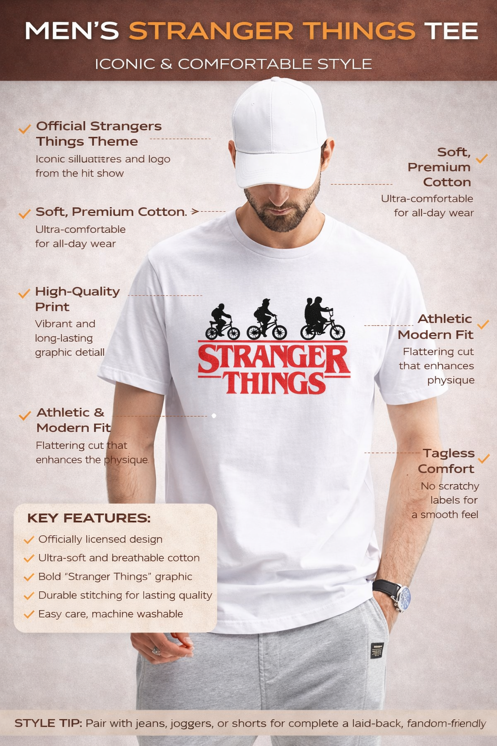 Men’s Premium Cotton Graphic T-Shirt | 180 GSM Regular Fit Statement Tee