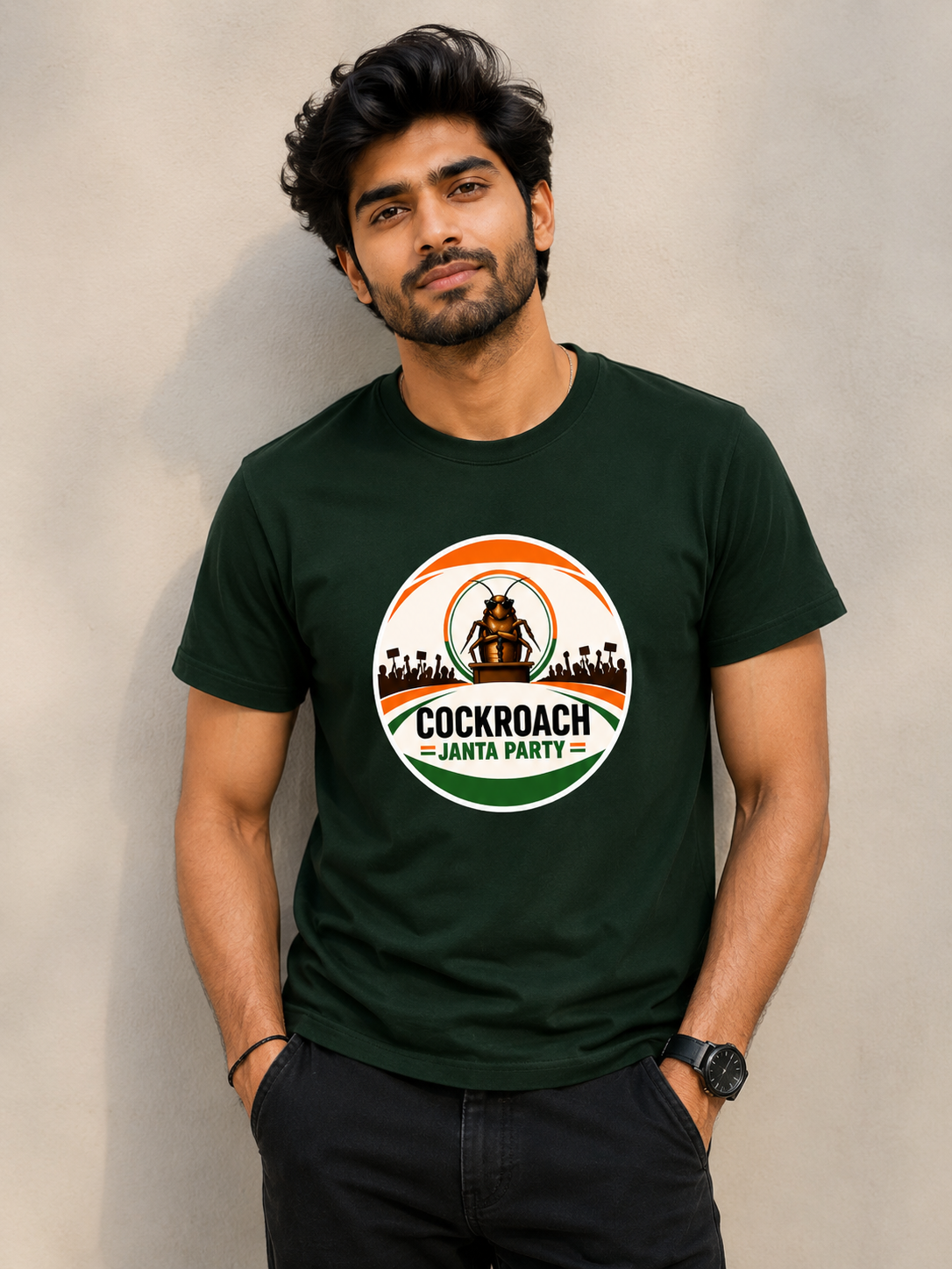 Cockroach Janta Party Graphic T-Shirt – Bold Statement Edition Unisex Classic Crew T-Shirt