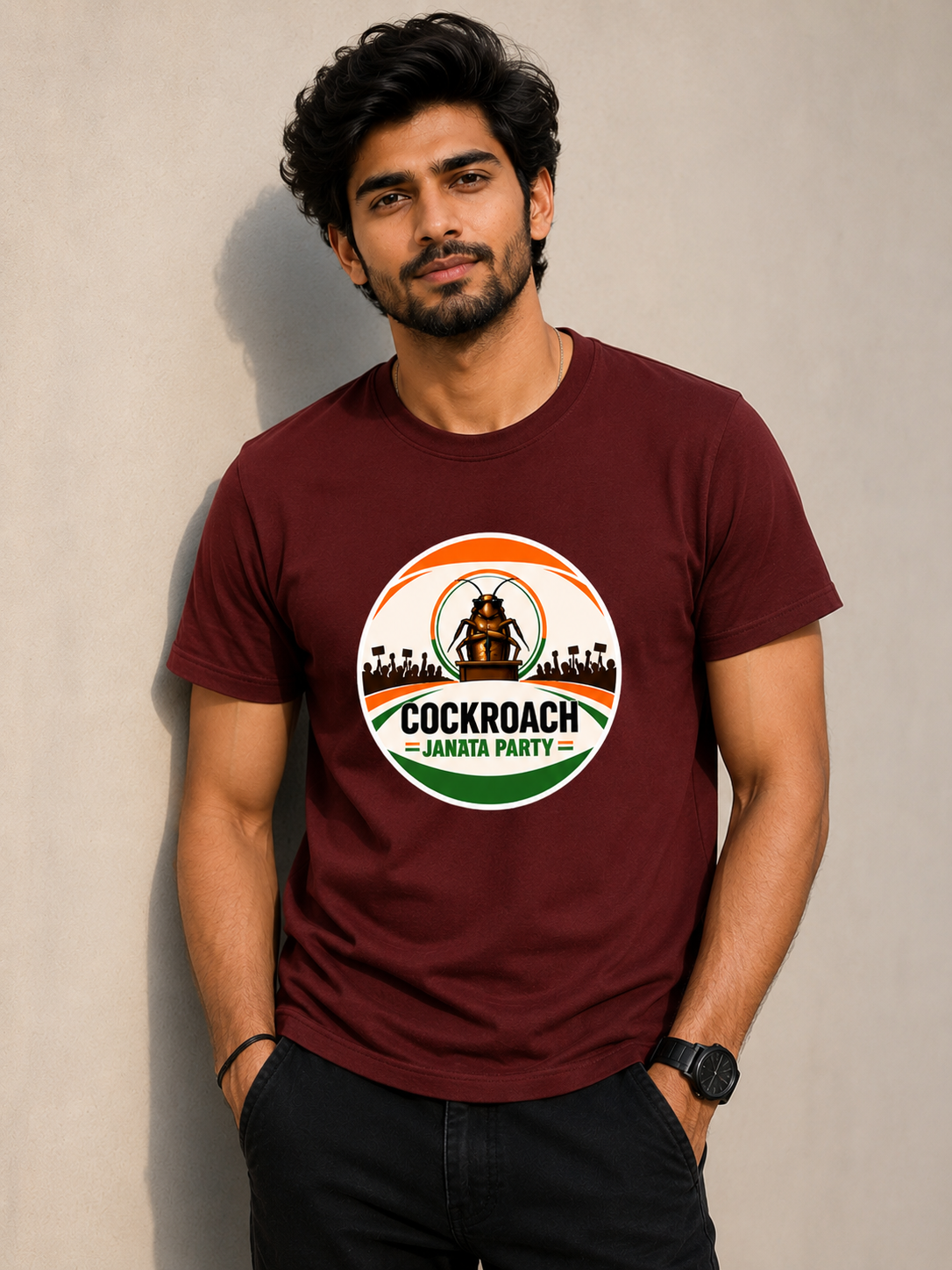 Cockroach Janta Party Graphic T-Shirt – Bold Statement Edition Unisex Classic Crew T-Shirt