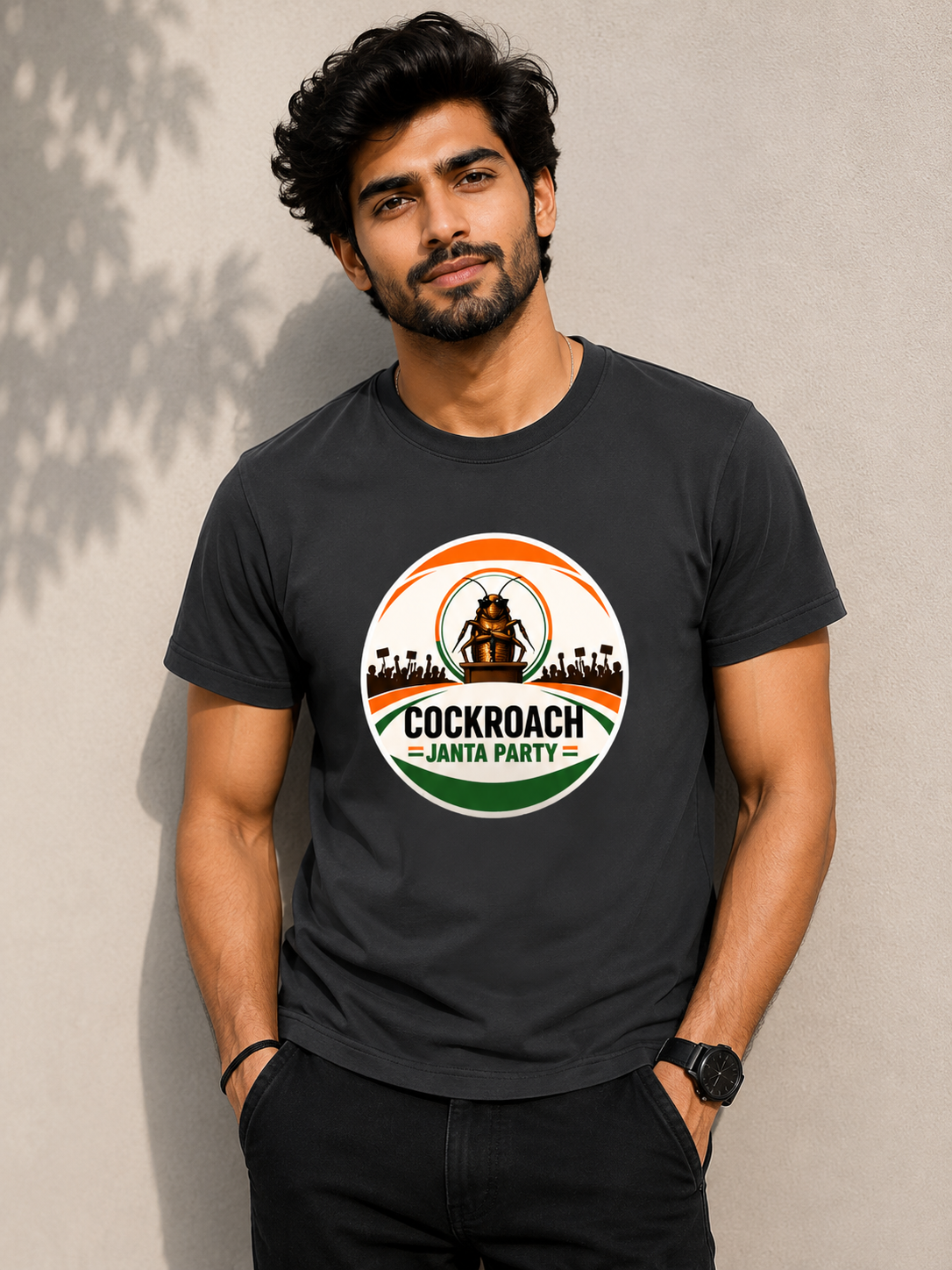 Cockroach Janta Party Graphic T-Shirt – Bold Statement Edition Unisex Classic Crew T-Shirt