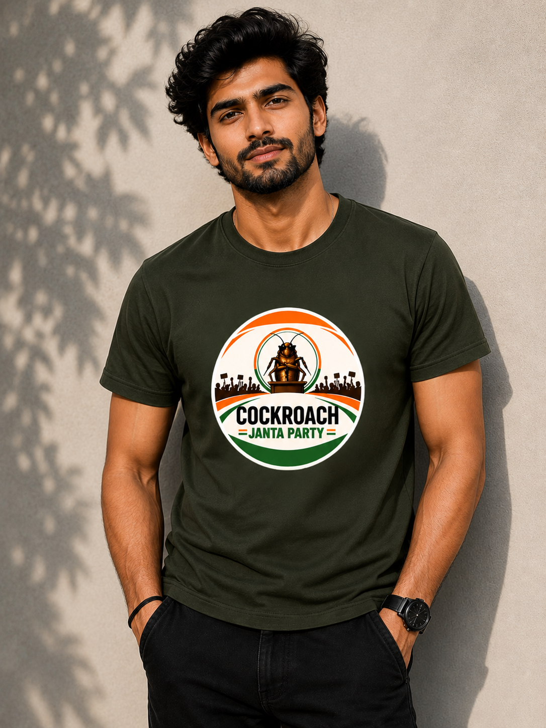 Cockroach Janta Party Graphic T-Shirt – Bold Statement Edition Unisex Classic Crew T-Shirt