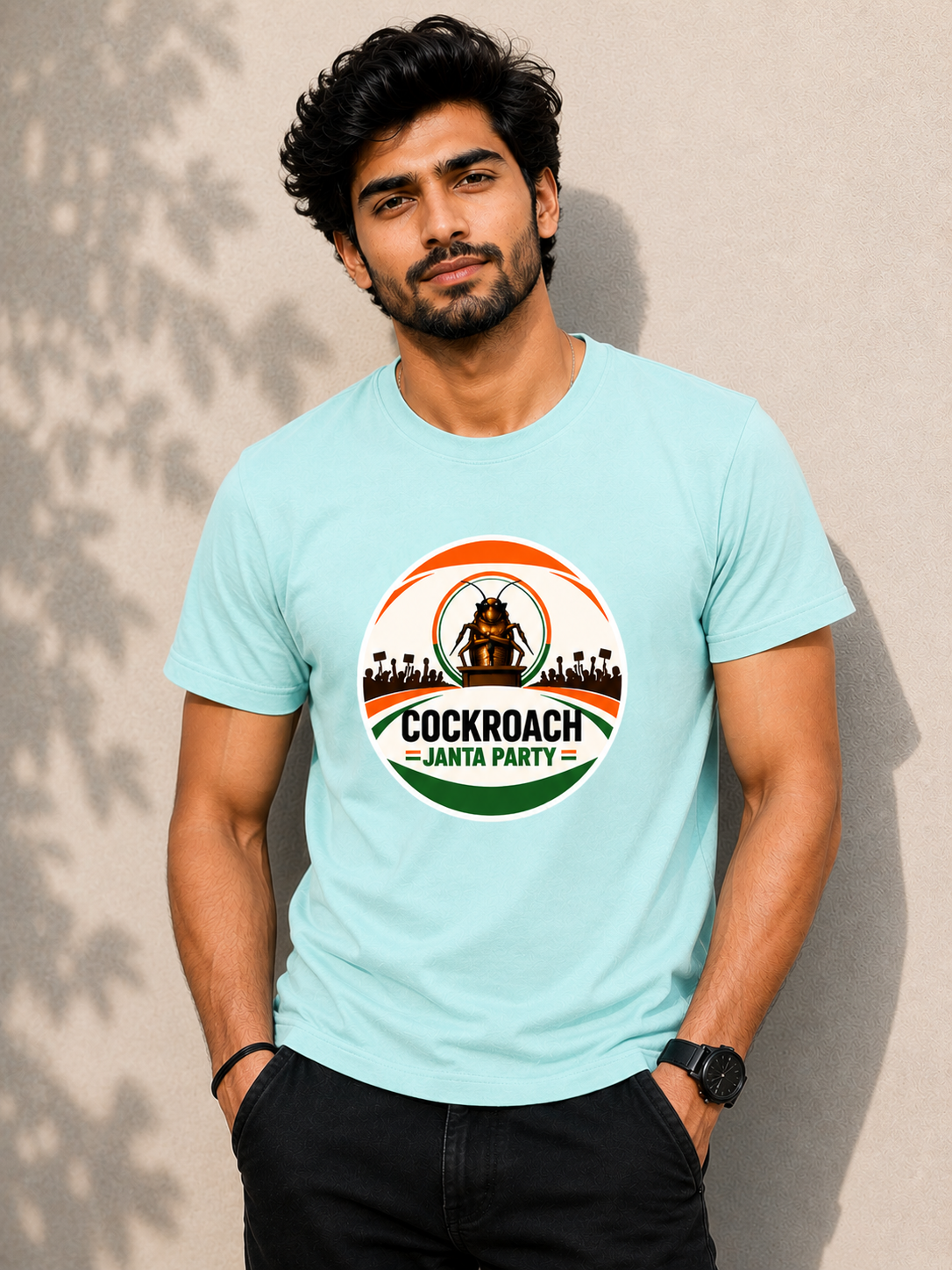 Cockroach Janta Party Graphic T-Shirt – Bold Statement Edition Unisex Classic Crew T-Shirt