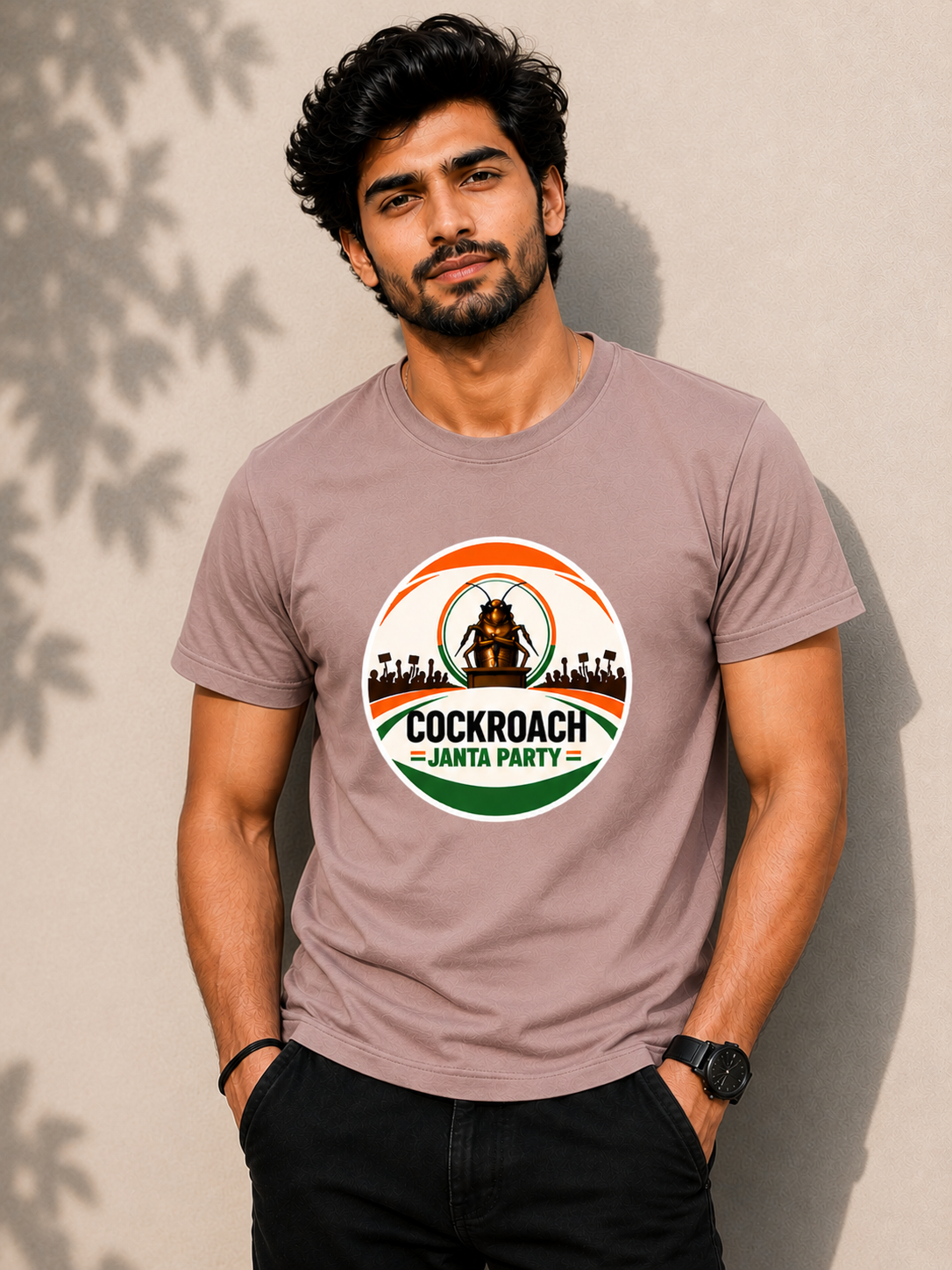 Cockroach Janta Party Graphic T-Shirt – Bold Statement Edition Unisex Classic Crew T-Shirt