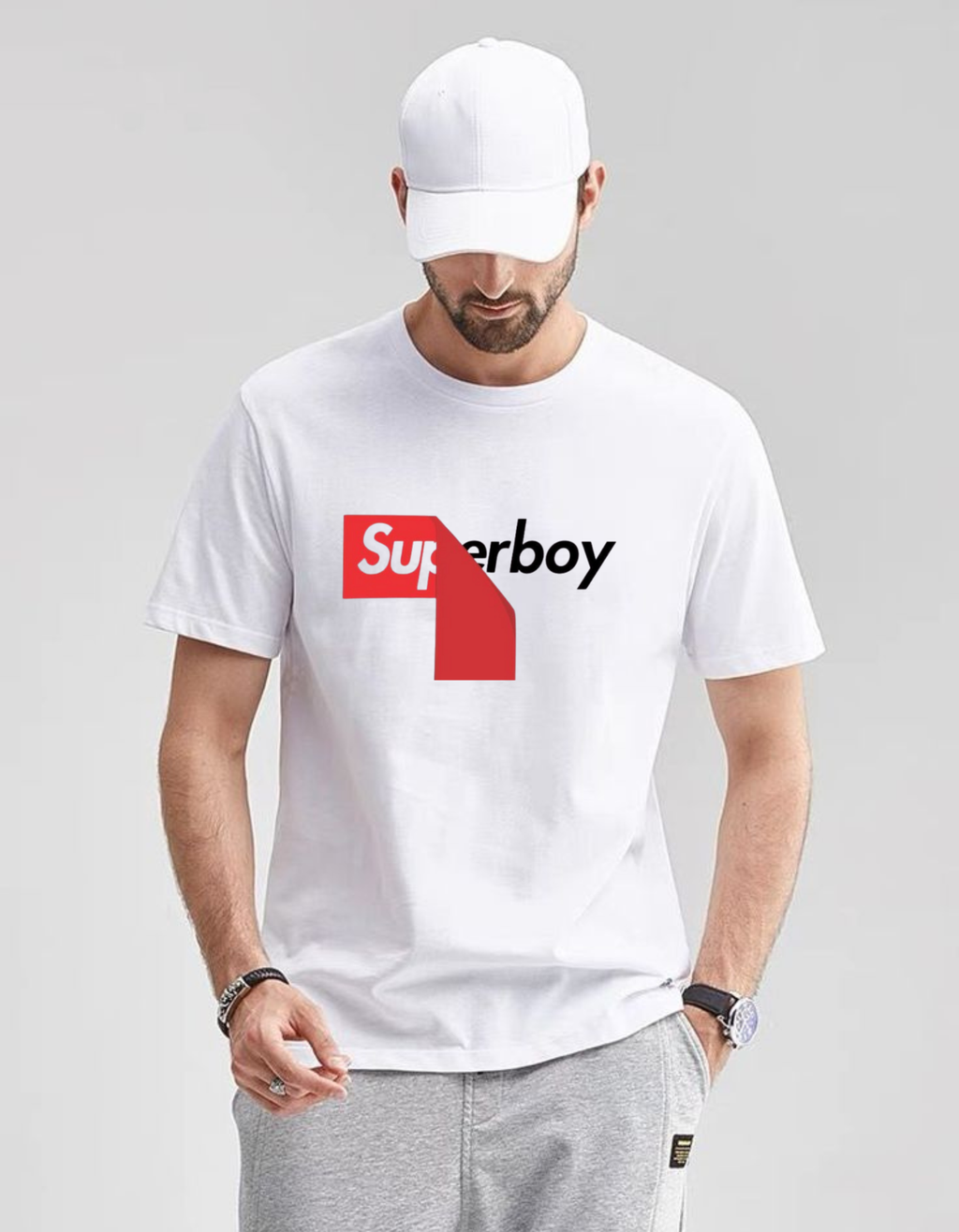 Superboy Graphic Print White Cotton T-Shirt – Casual Streetwear