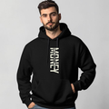 Men’s Premium Black Graphic Hoodie | 300 GSM Cotton Brushed Fleece Regular Fit Hoodie