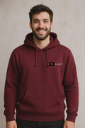 Men’s Premium Maroon Cotton Hoodie | 300 GSM Brushed Fleece Regular Fit Hoodie
